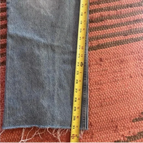 Zara Light Blue High Waisted Distressed Wide Leg Jeans - Picture 7 of 7